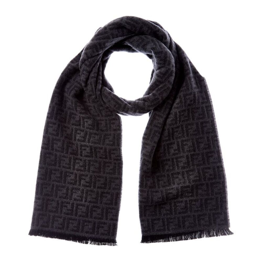 Fendi Wool Scarf, Grey